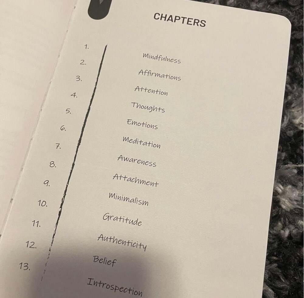 The Vibe Journal Mindfulness and Guided Meditation Brown Faux Leather Notebook - Picture 3 of 6